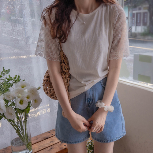 [LABEL] Gemma 花朵刺绣无袖T恤[尺码:F(55~66)]