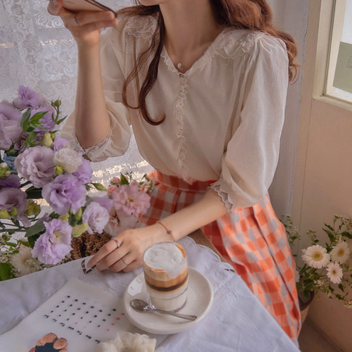 【LABEL】大色迷你花朵刺绣莱斯卡拉夏秋季女装【尺码：F(55~66)】