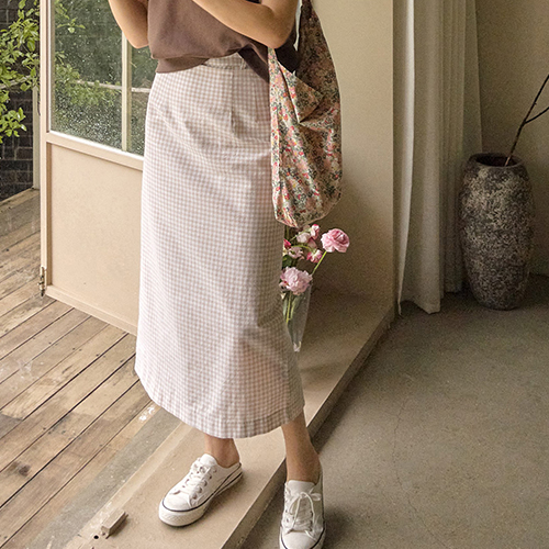 Crema 格子双层连衣裙[size:S,M]