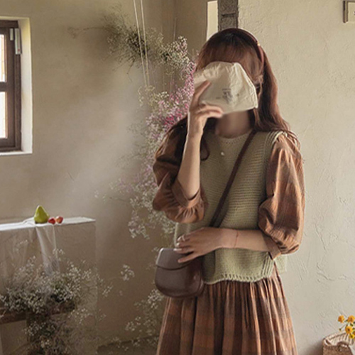 【LABEL】【象牙、卡其色】Plandia糖纹蚂蚁修剪，轻松协调骑马【尺码：F(55~66)】