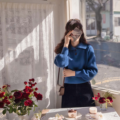 【特价15% ★数量有限】【品牌】Sujeanne 可爱领子 保暖柔软 世界级刺绣【尺码：F (55~66)】