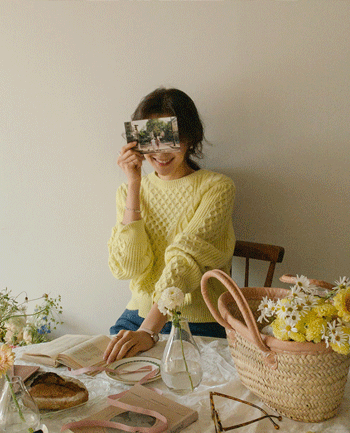 [LABEL] [酸橙（青橙绿色）]Poning 原创混纺针织衫 [size:F(55~66)]