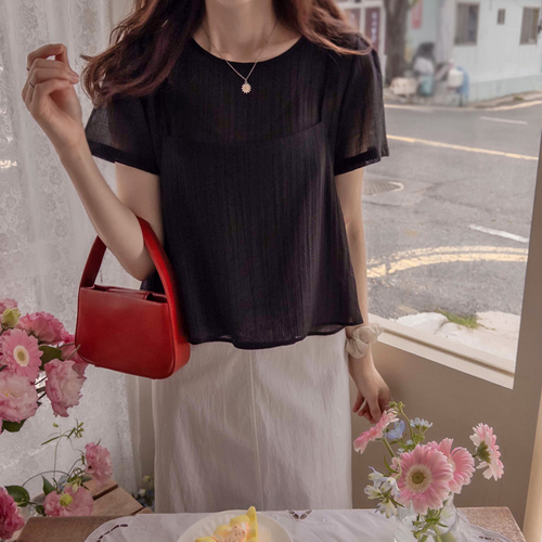 夏季套装 Bla 可爱线条弹性天丝清凉女装【尺码：F(55~66)】