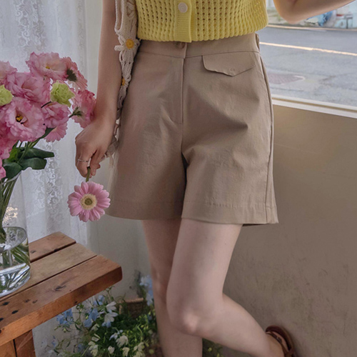 [LABEL] Luxsummer 弹力口袋尖头三分短裤 [尺码: F(55~66), L(77)]