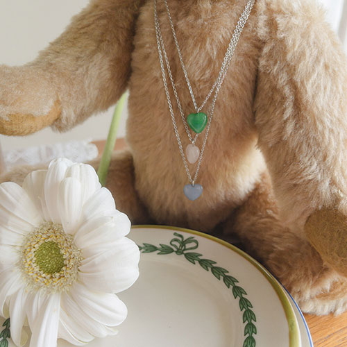 粉彩 Yeongrong 爱心 银色 项链