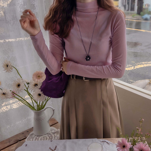 [LABEL] 安布柔软板天丝羊毛整齐领口半极 [尺寸：F, 1]