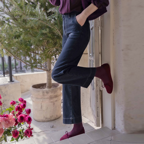 植物绒毛、柔软、弹力束腰裤 [尺码：S、M、L]