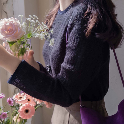 【特价15% ★ 数量有限】【立减5000韩元】 <FONT color=#5a3954>MADE LIN</font>丝绒拉绒蕾丝领口柔软女式连衣裙【尺码:F (55~66)】