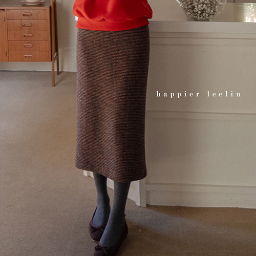 【特价10% ★ 限量】【50%羊皮】【混色粗羊毛】【修身版型】【品牌】Elder Muse 羊皮混色粗花呢半身裙【尺码:S、M】