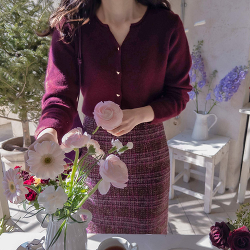 【特价20%★限量】Vernia 暖浣熊爱心纽扣保暖奢华针织衫【尺码:F (55~66)】