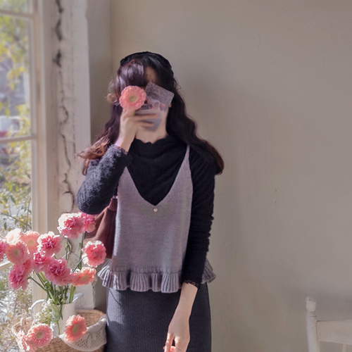 心形点可爱共享胸衣 [尺码：F (55~66)]