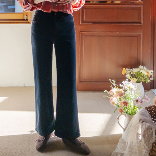 【特价15% ★数量有限】【蓬松绒面！】Seren Basic Mood 宽牛皮饰边裤【尺码：S、M、L】