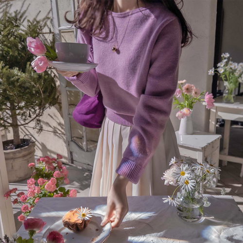 Shuverna 挂坠船领保暖柔软考究针织衫 [尺码: F(55~66)]