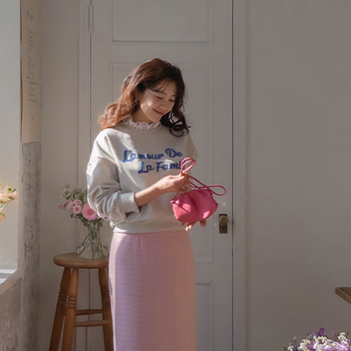 [LABEL] Florence 日常心情刺绣字母T恤 [size:F(55~77)]