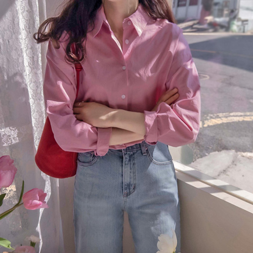 【特价优惠3000韩元】 <FONT color=#5a3954>MADE LIN</font> Kindou 春季色彩清爽利落衬衫【尺码：F (55~66)】