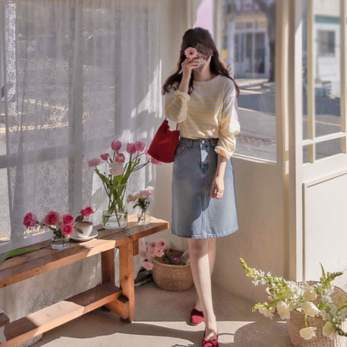 J.K.罗琳春季造型清爽H牛仔半身裙【尺码：S、M】