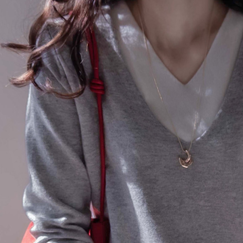 [LABEL] Superner 双色柔软V领宽松春季针织衫 [尺码:F(55~66)]