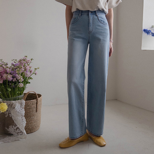 [柔韧♥坚固][Swift~Fat Cover] Berion 柔韧柔软直筒宽松牛仔裤 [尺码:S,M,L]