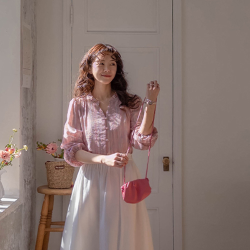 [LABEL] Mua 草莓奶豆纽扣长袖衬衫 [尺码: F(55~66)]