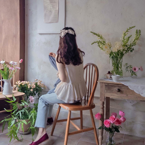 [LABEL] Cayson & Sharing 春季分层 Yeri 合身后背心形女式衬衫 [尺码:F(55~66)]