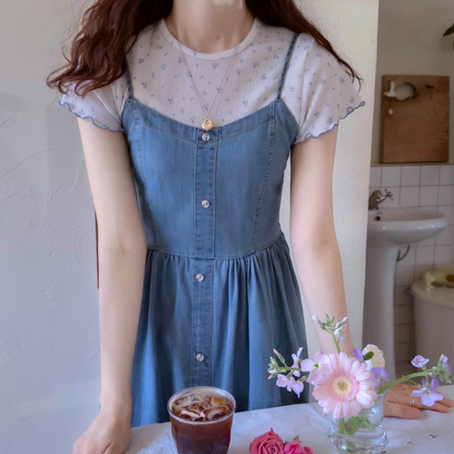 【新品特价 5000韩元优惠】 <FONT color=#5a3954>MADE LIN</font> Need Flower Soft Wave Color T恤【尺码:F(44~55)】