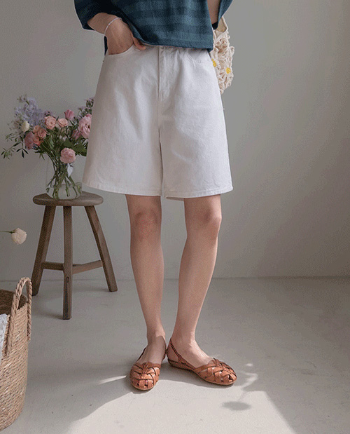 Saint Semi A字开衩点四分束带裤【尺码：S、M、L】