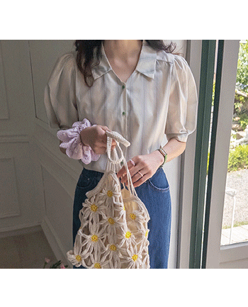 Menderin 银色女士修身泡泡袖女裙 [尺码:F(55~66)]