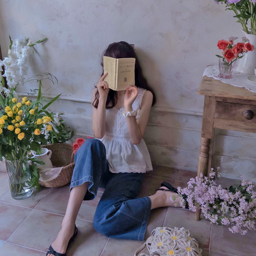 [LABEL] Polina 波浪蕾丝领肩带共享鼻上衣 [尺码: F (55~66)]
