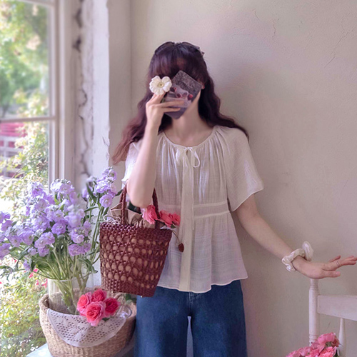 夏季 Ringkle and Ribbon Sky Sky Fit 可爱女装 [尺码:F(55~66)]