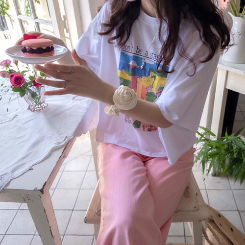 [LABEL] Stranger Summer 印花花朵/花T恤 [尺码:F(55~66)]