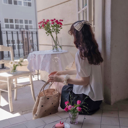[LABEL] Sweetia Season 褶袖蕾丝清凉女装 [尺码:F(55~66)]