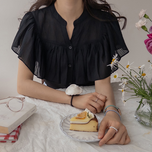 [Whoosh~][LABEL] Seadin 银色丝质 yuripit 褶皱女式衬衫[size:F,1]