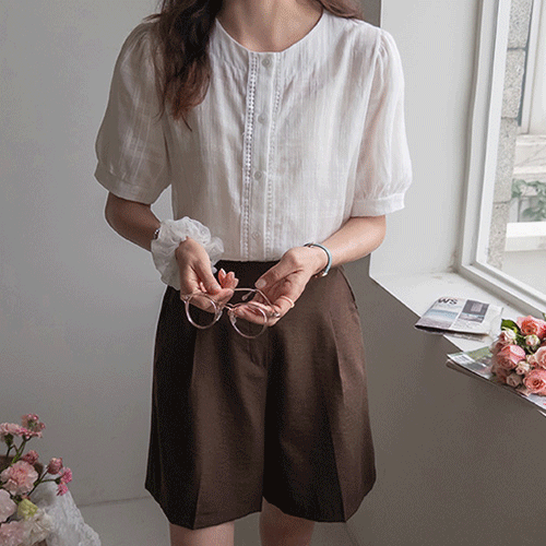 Maryanne蕾丝一体式泡泡袖透明女装[尺码:F(55~66)]