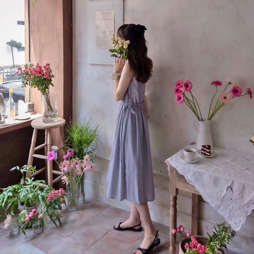 [LABEL] Roysharing 夏季 ST 腰带调节 清凉长裙 [尺码:F(55~66)]