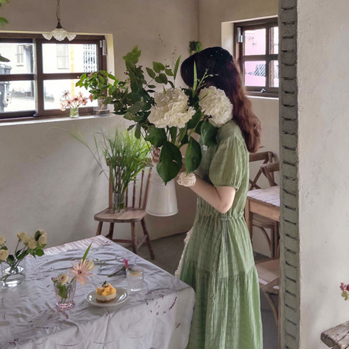 [LABEL] Kaiven 凉感天丝腰带可调节泡泡纱半身裙 [尺码:F(55~77)]