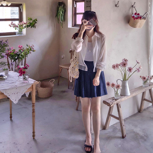 Heizen 夏季天丝透视彩色弹性女装 [尺码: F(55~66)]