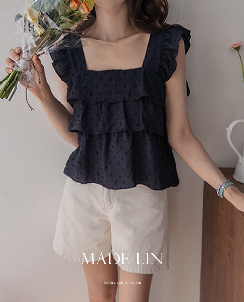 【特惠价 6,000韩元折扣】 <FONT color=#5a3954>MADE LIN</font> Cosette 叶子裙 圆点褶皱 女裙 [尺码:F (55~66)]