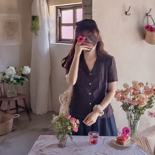 【最高特惠价 6,000 韩元折扣】 <FONT color=#5a3954>MADE LIN</font> Penzia 夏季褶裥清凉优雅女裤 [尺码: F (55~66)]