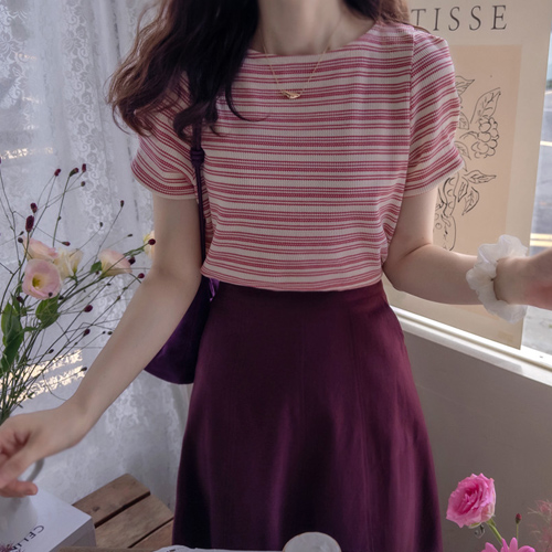 [LABEL] Moned Softness Pan ST 细褶泡泡袖T恤 [尺码: F(55~66)]