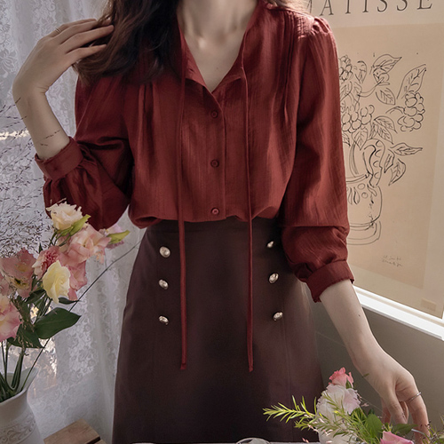 [LABEL] Berman 秋季褶裥和蝴蝶结 女款 [尺码: F (55~66)]