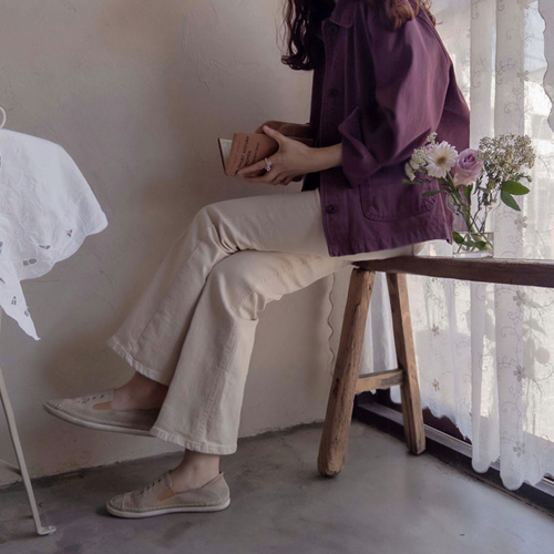 【特价优惠 4,000 韩元】 <FONT color=#5a3954>MADE LIN</font>深红色常规版型弹力束腰裤【尺码:S、M、L、XL(短款/长款)】