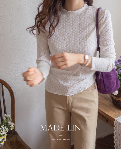 【超值优惠 4,000 韩元】 <FONT color=#5a3954>MADE LIN</font> Laveni 高领T恤 [尺码：女款(55~66)]