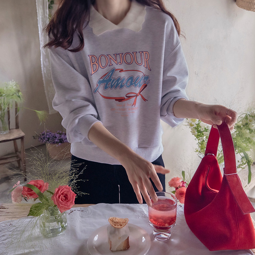 Paul Sweet Wave 针织领口字母可爱 T 恤 [尺码: F(55~66)]