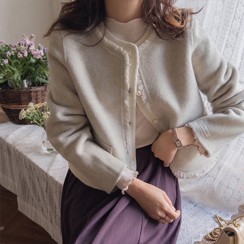 [100% 羊毛] [立刻爱上♥分层] Resolver 手术线设计形状羊毛手工外套 [尺寸: F (55-66)]