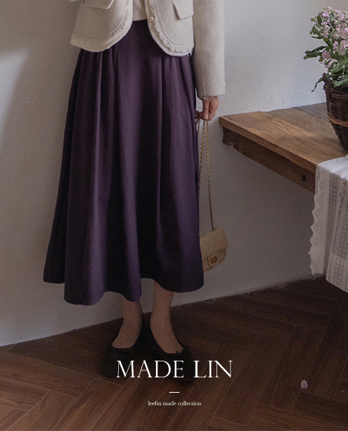 【特价优惠5000韩元】 <FONT color=#5a3954>MADE LIN</font> Seitz 蓬松百褶长裙【尺码：S、M、L】