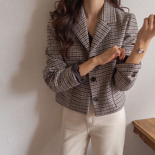 【特价优惠10,000韩元】 <FONT color=#5a3954>MADE LIN</font> Neko 粗裁裁领外套套装【尺码:F(55~66), L(~77)】