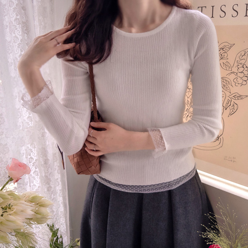 [LABEL] Gemma Lace 柔软弹性弹力氨纶针织衫 [尺码: F(55~66)]