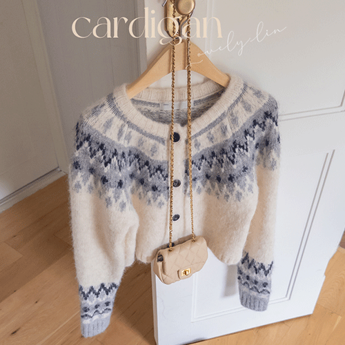 [LABEL] 舒适心情 Aila 费尔岛厚针织开衫 [尺码: F (55~66)]