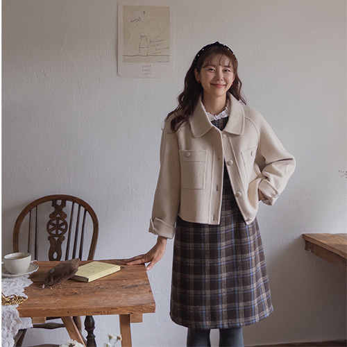 Betinber可爱剪影手工呢子大衣【尺码:F(55~66)】