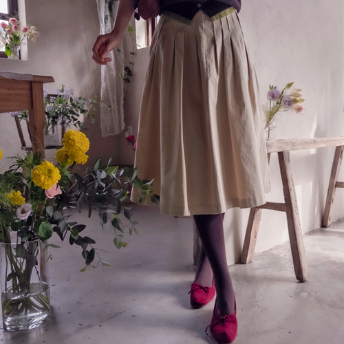 【最高特惠价 8,000 韩元折扣】 <FONT color=#5a3954>MADE LIN</font> Philip Pintuck 中长裙 [尺码: S (55)]